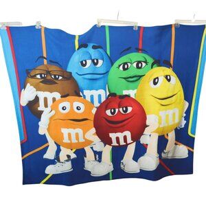 M&Ms World 6 Characters Fleece Blanket Throw 49x66 Inches Collectible 2021 Mars